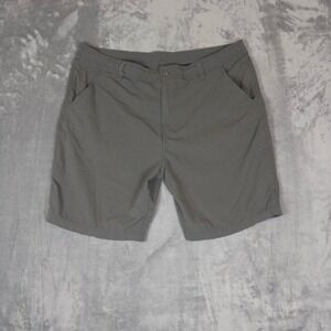 Prana Zion Shorts Mens 38 Grey Green Stretch Hiking Outdoor Activewear Casual